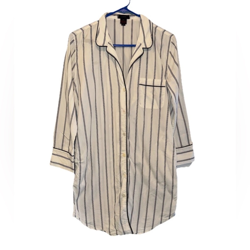 J Crew Women’s Button Down Striped Shirt Dress With Pockets - Size XS